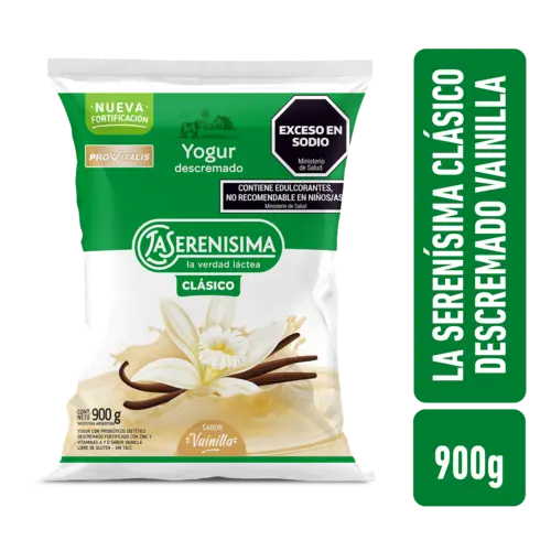 YOGURT BEBIBLE LA SERENISIMA DESCREMADO VAINILLA 900ML